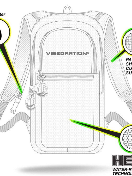 Vibedration Hydration Backpack w/o bladder - Red, White, Blue pattern - used main image 7